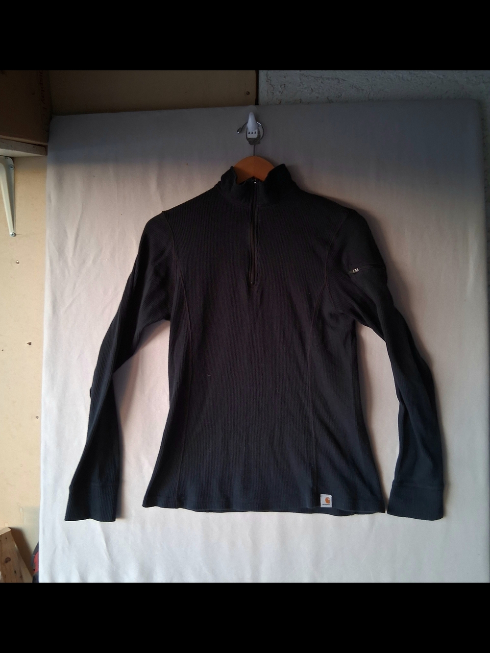 Ladies Carhartt  1/4 Zip Thermal Long Sleeve Pullover : Large : Black : MK121BLK